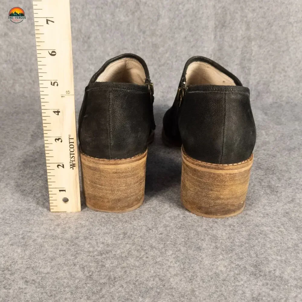 Caslon Ankle Booties Black Leather Block Heel Cottagecore Fall Style Women's 9M